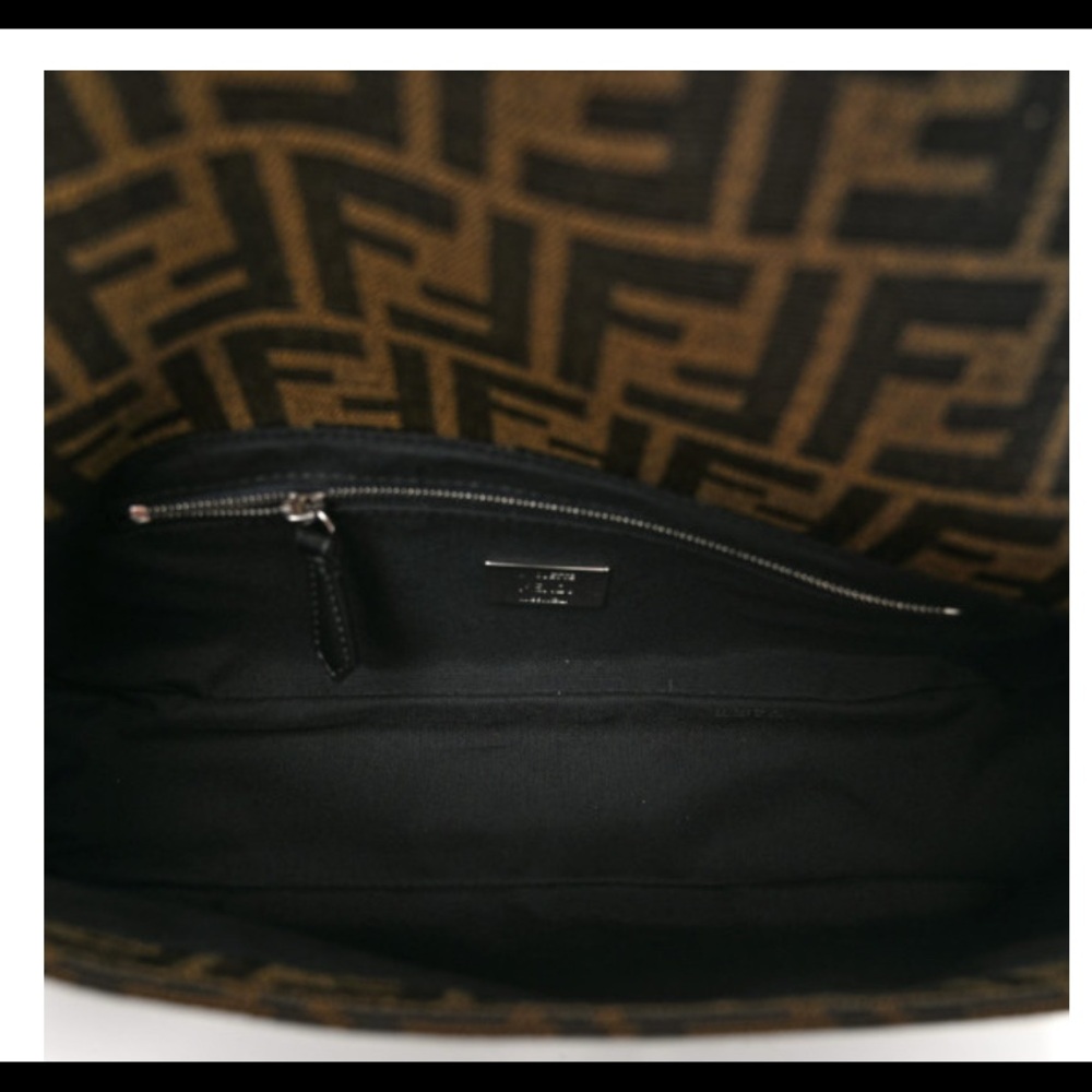 Fendi Black and Brown Baguette Shoulder Bag with Silver Accents - Picture 5 of 12